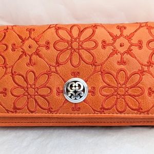 Brighton Wallet with Shoulder Strap, Burnt Orange